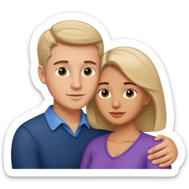 Pareja romántica el hombre blanco y la mujer morena sticker