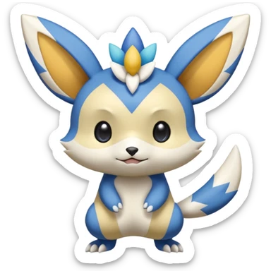 Victini-Pichu-Oshawott-Meowstic-Minccino-Fakémon-hybrid-creature (full body)  sticker