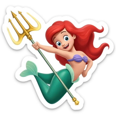 The trident-wielding king of all seas from the Little Mermaid cartoon sticker