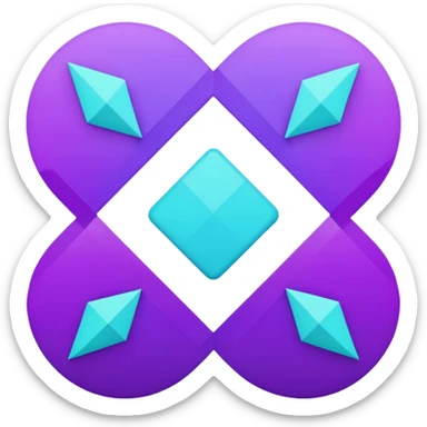 
purple and cian symbol correct sticker