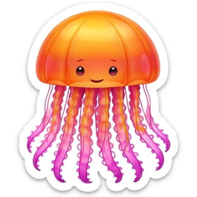 Jellyfish pink and orange (these colours but it’s a sunshine) sticker