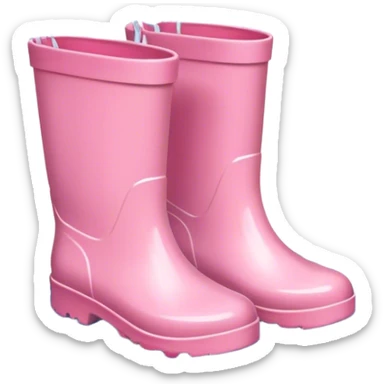 Kids light pink rain boots splashing in puddle sticker