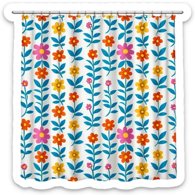 flower shower curtain sticker