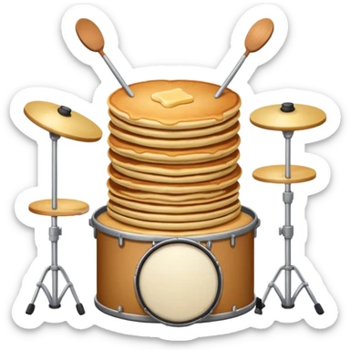 stack of pancakes playing drums  sticker