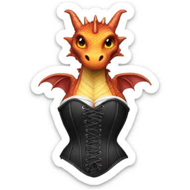 Dragon in a corset sticker