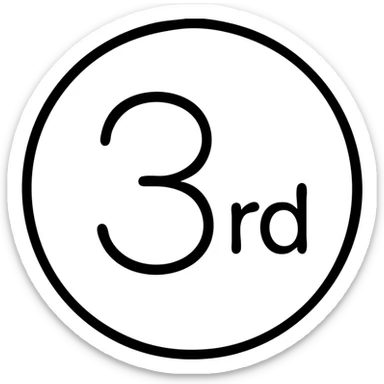 first ,a 3 in a circle with 'rd' in the circle sticker