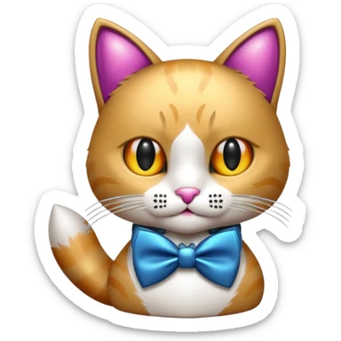 animatronic cat with bow tie sticker