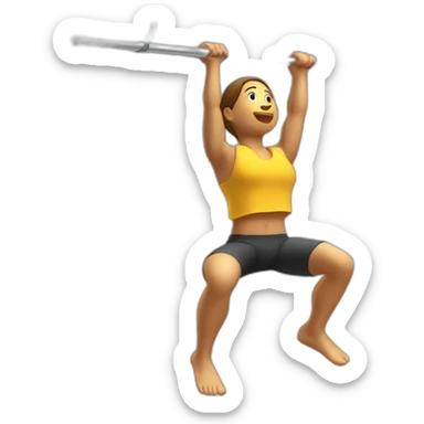 figure is performed on a pull-up bar from an inverted hang until the body is completely horizontal and straight with the front of the body facing upwards sticker