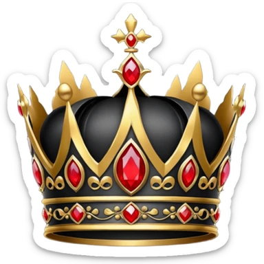 Black crown with red jewels sticker