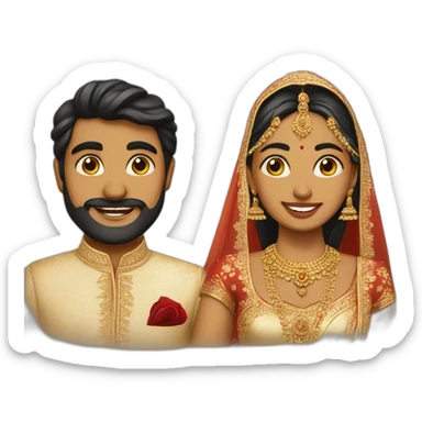 indian bride and groom sticker