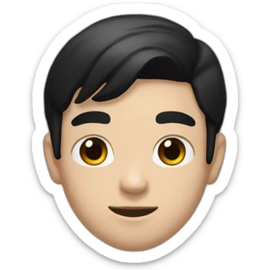 À White boy with black hair and black eyes playing ps5 sticker