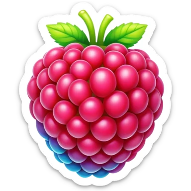 A rainbow raspberry sticker