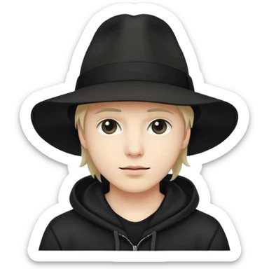Hacker woth fedora sticker