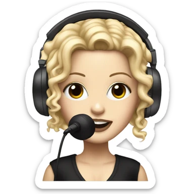 popstar madonna with a headset microphone sticker