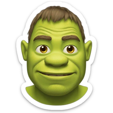 Shrek but as an ugly person sticker