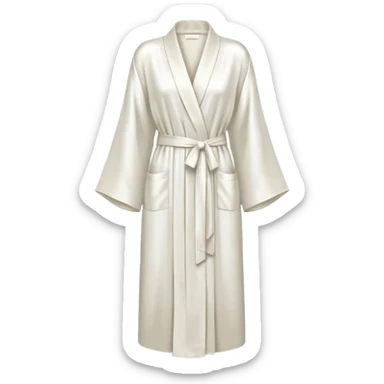 Plain white silk long robe, extra long sleeves, high definition sticker