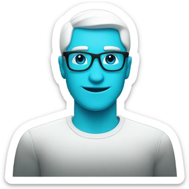 Create a sleek logo with a V shape in Cyan, featuring a sly, mischievous smile integrated into the design, sharp and modern style, minimalistic, and bold. sticker