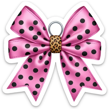 A pink bow on a leopard print star sticker