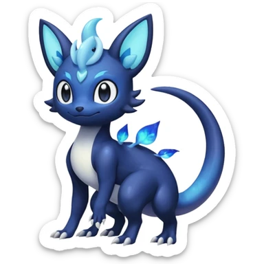 Nebulae Salandit-Meowstic-Noibat-Fakémon-hybrid-creature (full body)  sticker