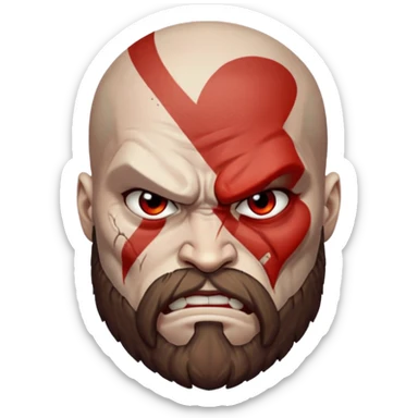 Visage de Kratos du jeu PlayStation sticker