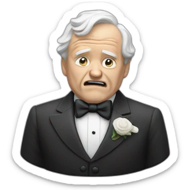 bust of an old white man in a tuxedo who is sobbing sticker