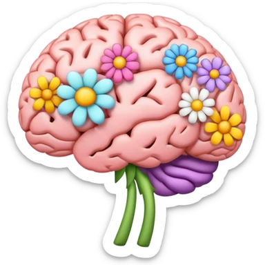 Brain with flowers sticker