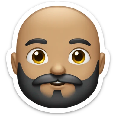 Bald man with black beard and girl long black hair kiss sticker