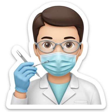 Tooth extracted by tweezer holder by dentist  sticker