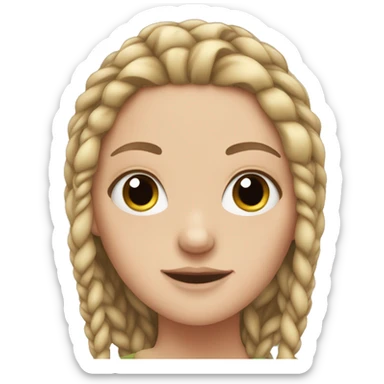 white girl with African braids sticker