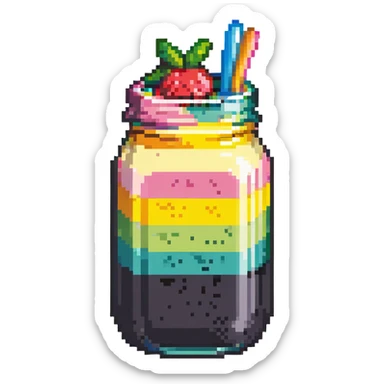 colorful layered smoothie sticker