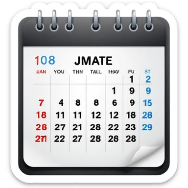 calendar with a single date highlighted sticker