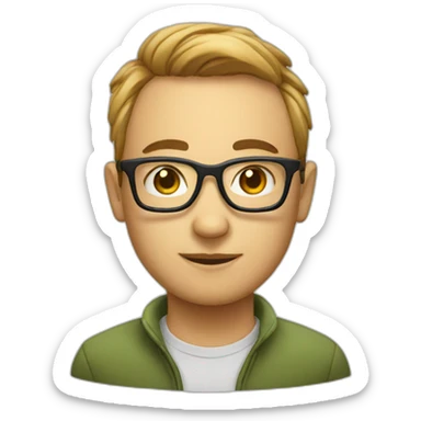 face of tech geek with glasses sticker