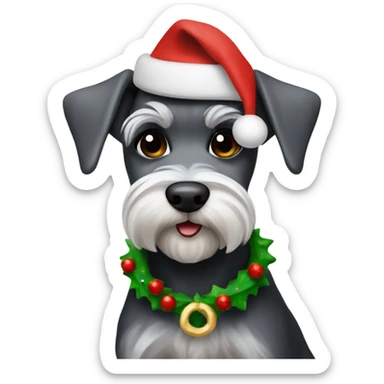 Schnauzer Christmas elf ￼ sticker
