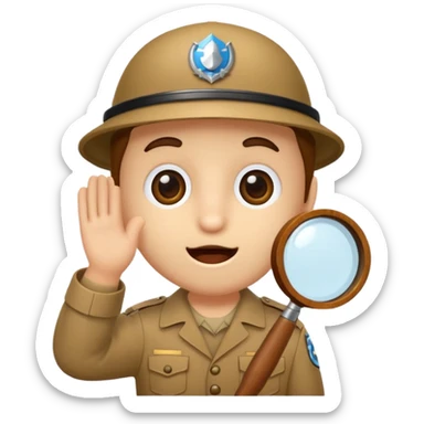 un écureuil mignon cherchant quelque chose avec une loupe sticker