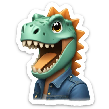 create an emoji that shows a person enjoying how cool dinosaurs are sticker
