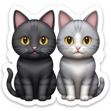 You can make an emoji of two cats looking at each other, one black and the other gray. sticker