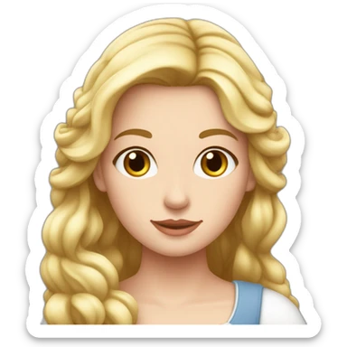 Fille châtain claire avec les cheveux longs blanche de peau sticker