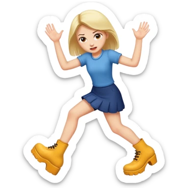 Girl stomping her feet mad sticker