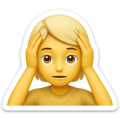 emoji with hand on head sighing in relief with 'phew' text sticker