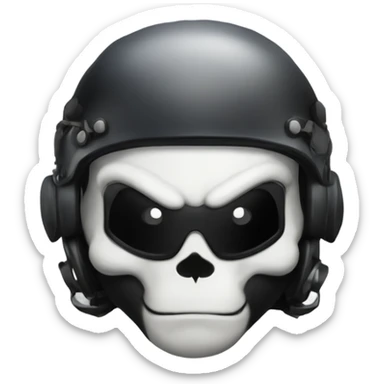 Please make me a patch that is a skunk with half a skull and an helmet display unit from an Apache helicopter sticker