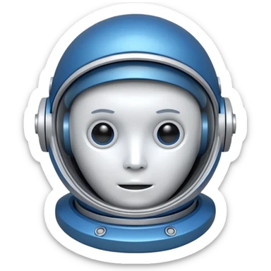 tête de robot cosmonaute bleu et blanc sticker