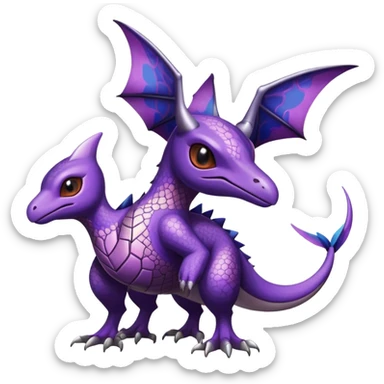 Shiny Cute Adorable Aerodactyl-Noivern-Hybrid-Creature with pattern-markings sticker