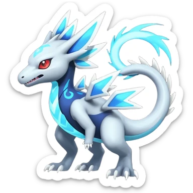 Neon Vibrant Pulsating Trail-glowing Chromatic Trico-Kyurem-Absol-Salamence-Salandit-Silvally-fusion-hybrid sticker