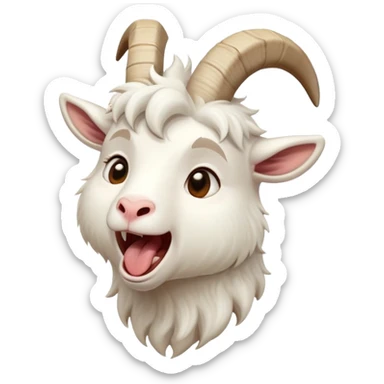 cinematic-cute-yawning-white-goat-portrait-emoji,-head-tilted-slightly-with-a-dramatic,-wide-open-yawn,-showcasing-a-soft,-downy-white-fur-with-delicate-horns-and-gently-drooping-ears,-round-eyes-barely-open-in-drowsy-contentment, sticker
