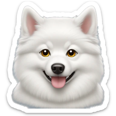 White pomsky sticker