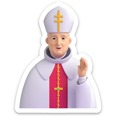 solemn depiction of a pope's death sticker