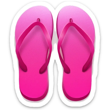 Realistic hot pink gradient pair of summer flip flops isolated. sticker