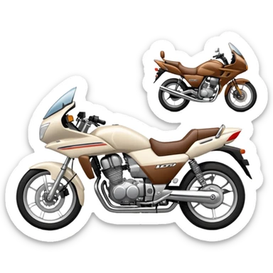 brown and white honda biz motorcycle sticker