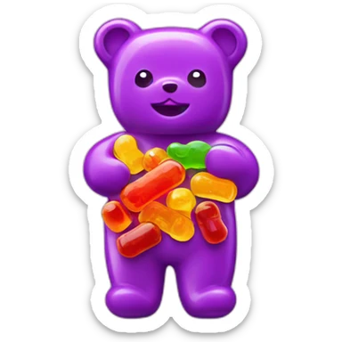 Gummy bear with biologically active supplements sticker
