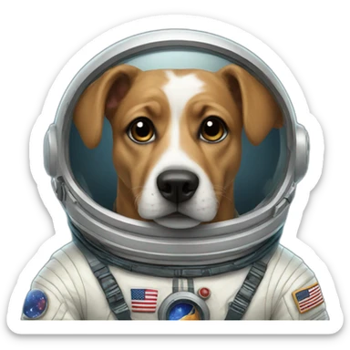 dog in spacesuit sticker